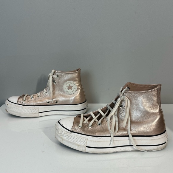 Converse CTAS Metallic Lift Platform Hi Sneakers Size 9 - Picture 3 of 15